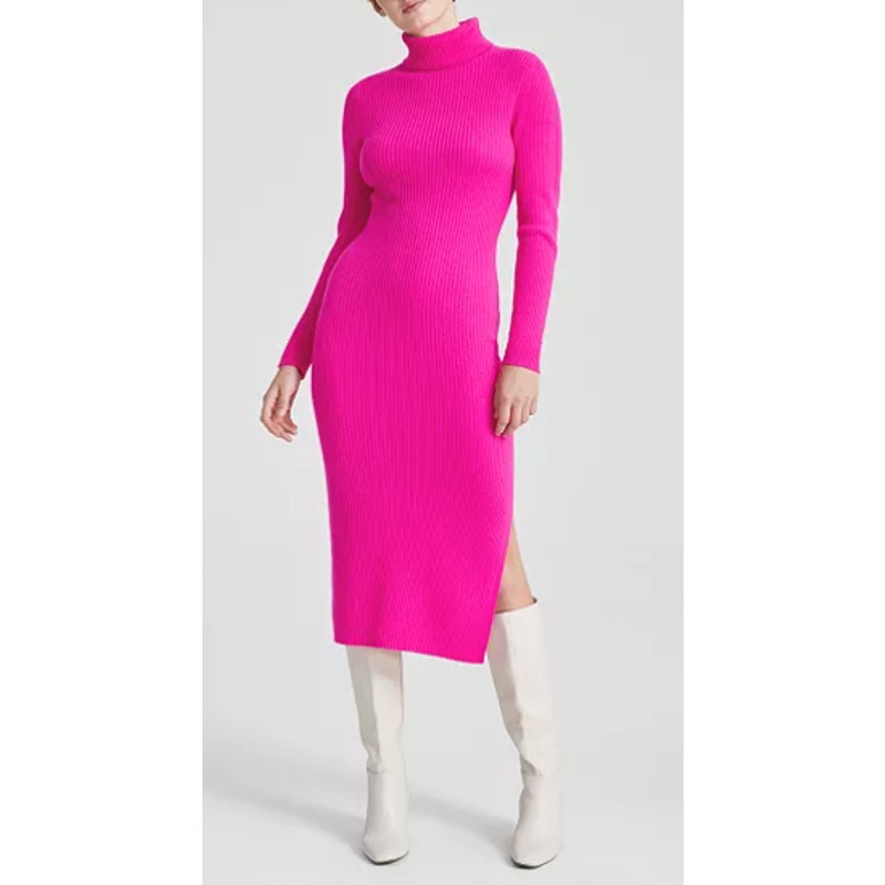 Charter Club Women's Turtleneck Midi Sweater Dress Pink S